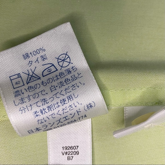 NWT Lands End No Iron Pinpoint Oxford Vibrant Lime Size 16 Button Down Shirt - Picture 13 of 13